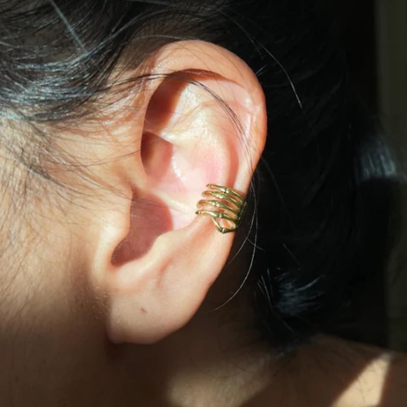 Taichell Store Skeleton Hand Ear Cuffs & Earrings - Halloween Clip Ons & Gifts - Image 1